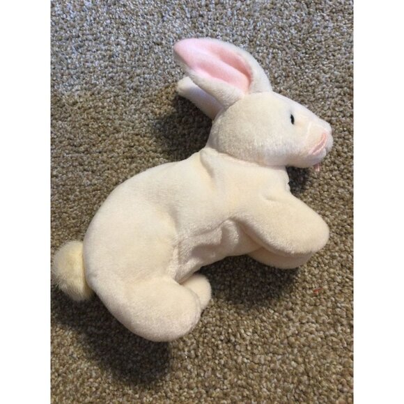 VINTAGE * TY BeanieBaby Plush - 1998 NIBBLER Bunny Rabbit - Picture 10 of 10